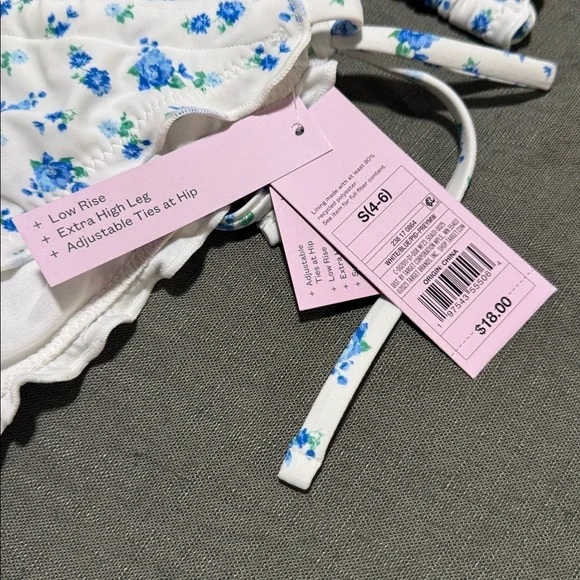 Wild fable White and Blue Floral Bikini Set - Picture 4 of 8